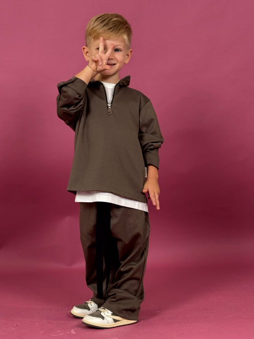 coordinato zip fango