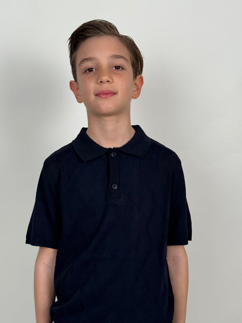 polo rombi blu