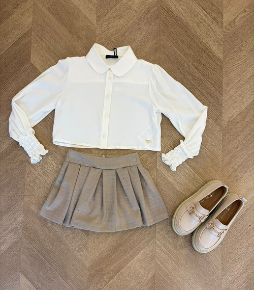 camicia polsino bianca