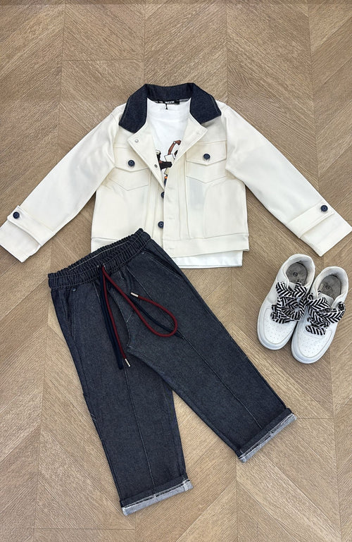 Jeans tasca quadri