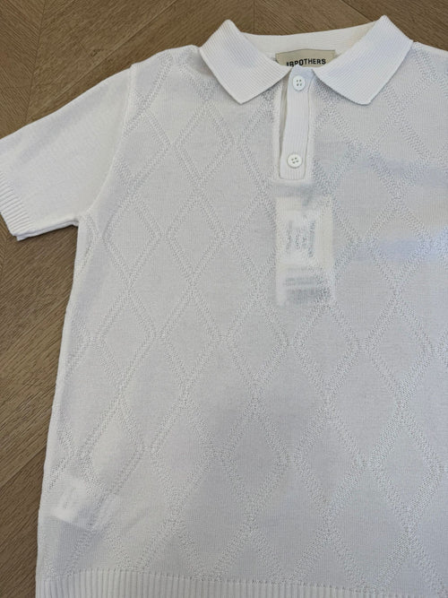 polo rombi bianca