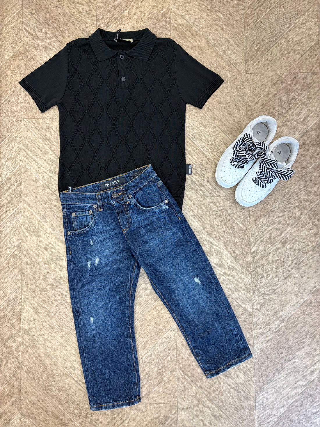 polo rombi nera