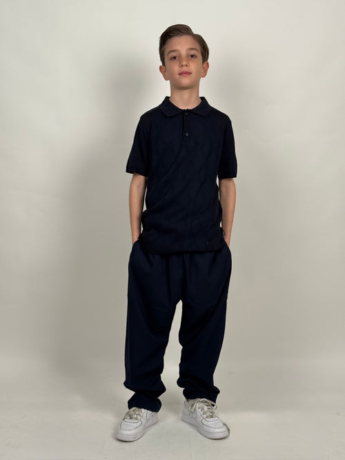 polo rombi blu