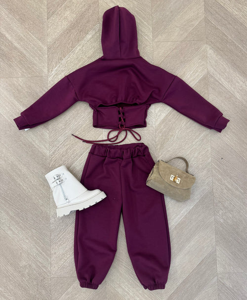 tuta bustier bordeaux