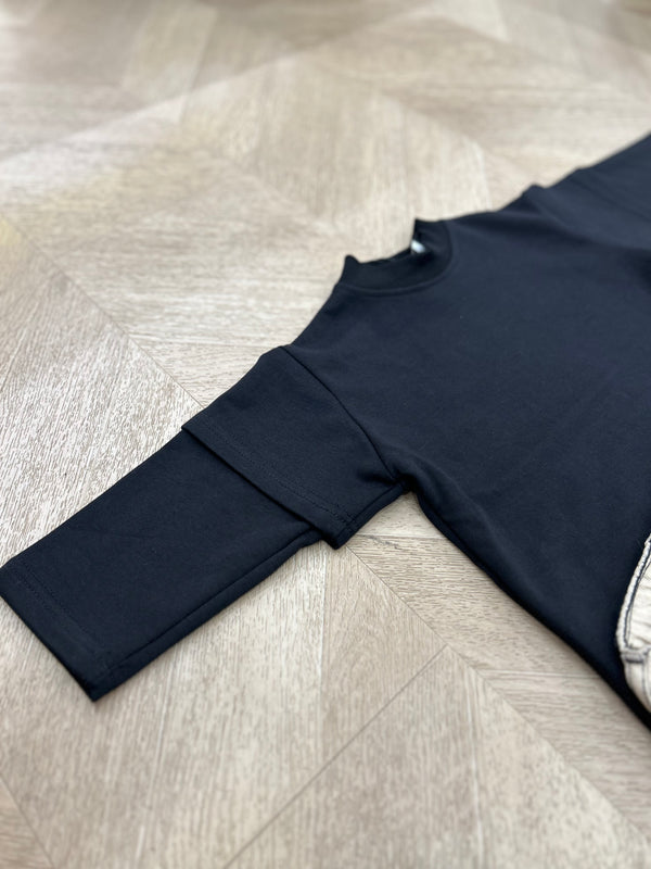 t shirt simple nera