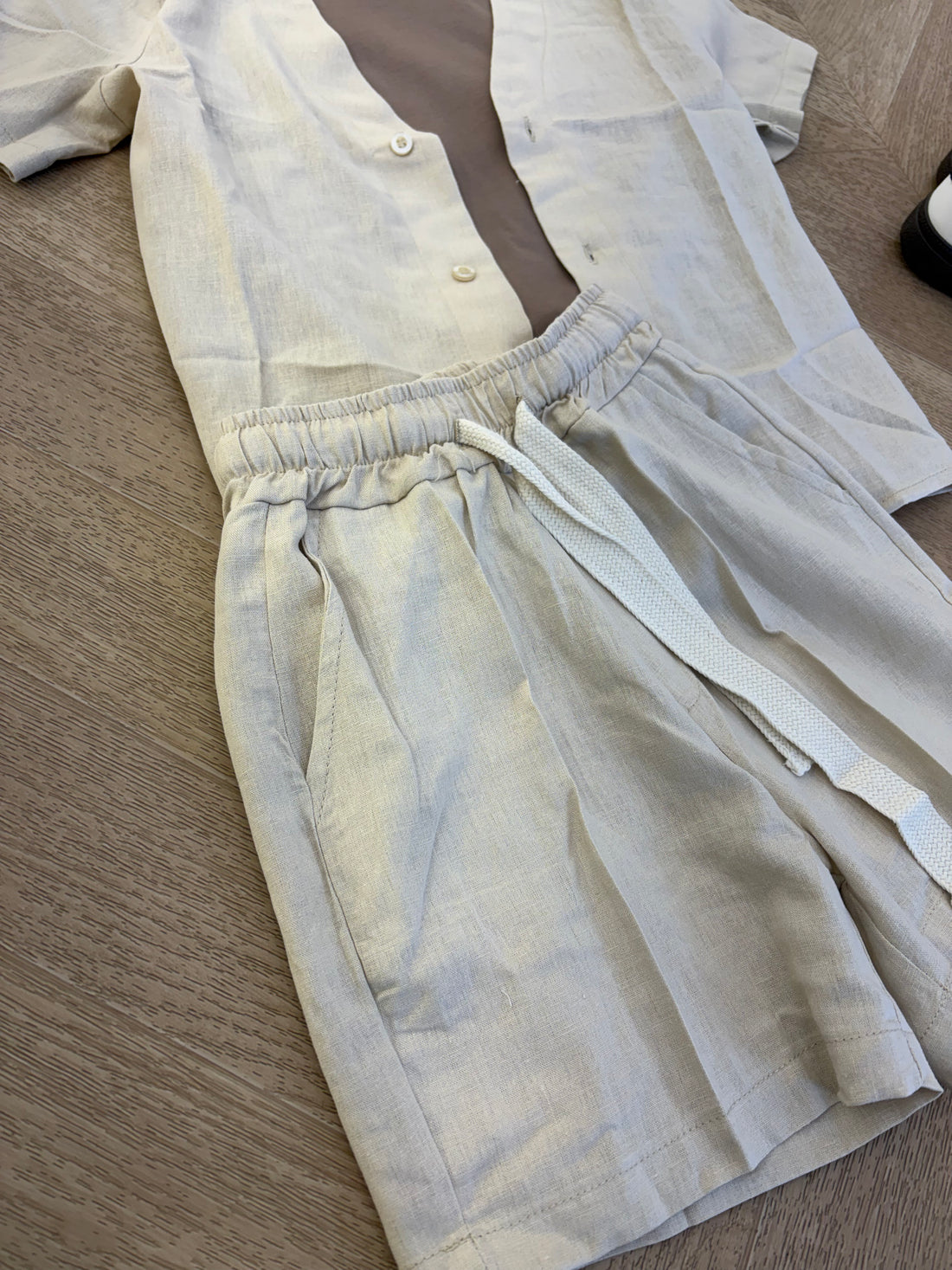 coordinato lino beige