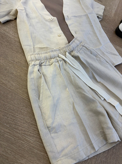 coordinato lino beige