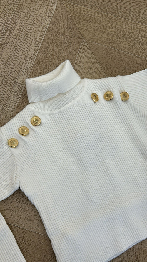 Dolcevita con bottoni oro