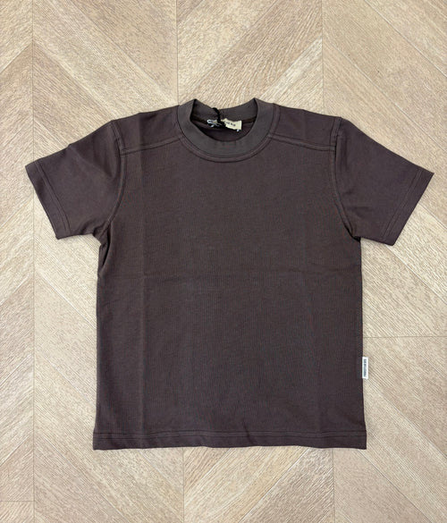 t shirt mezzo collo marrone