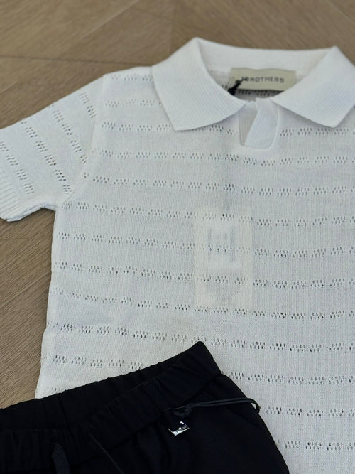 polo in filo bianca