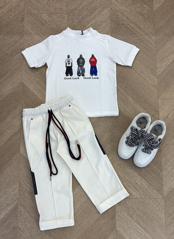 Pantalone bianco tasca