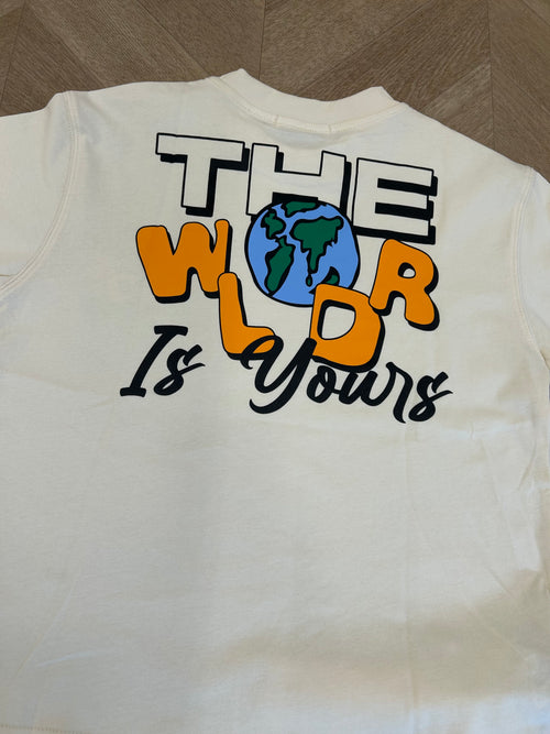 t-shirt the world beige
