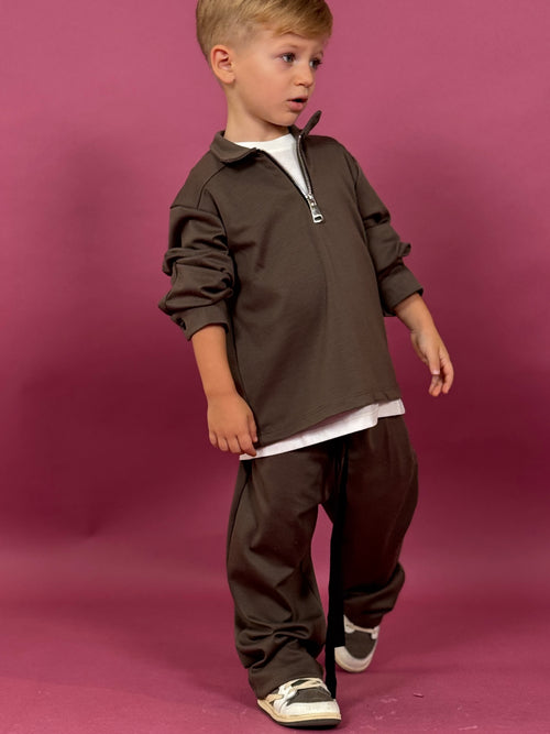 coordinato zip fango