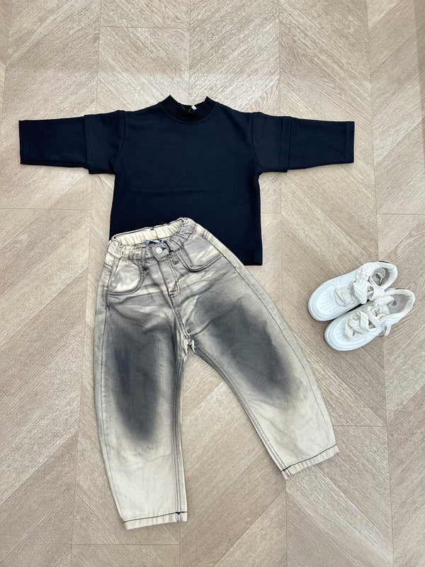 t shirt simple nera