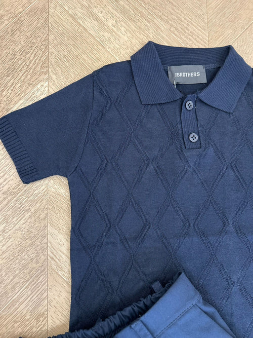 polo rombi blu