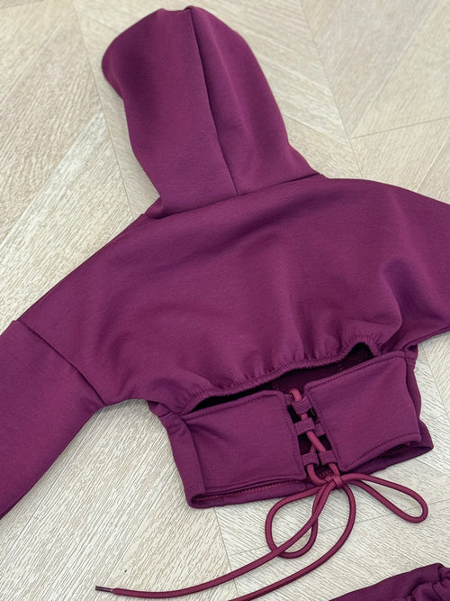 tuta bustier bordeaux