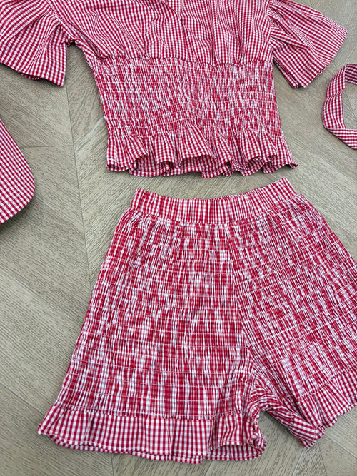 coordinato quadri red