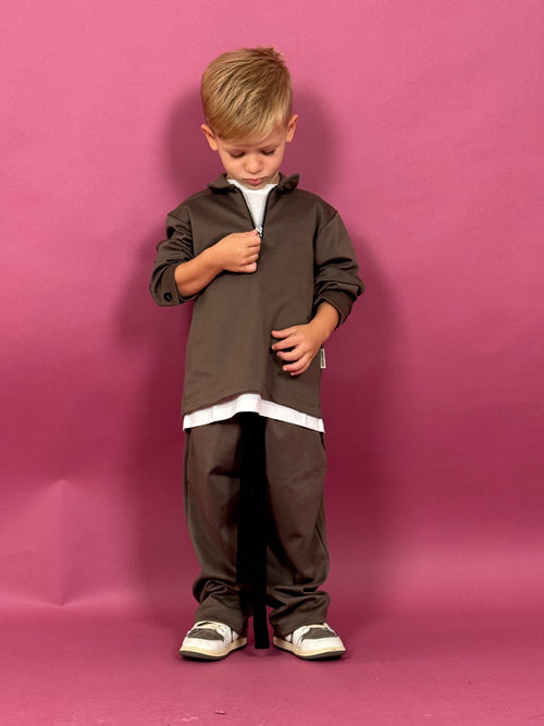 coordinato zip fango