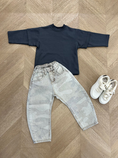 t shirt simple grigia