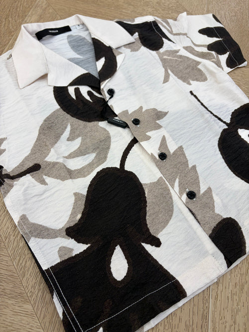 camicia hawaii marrone