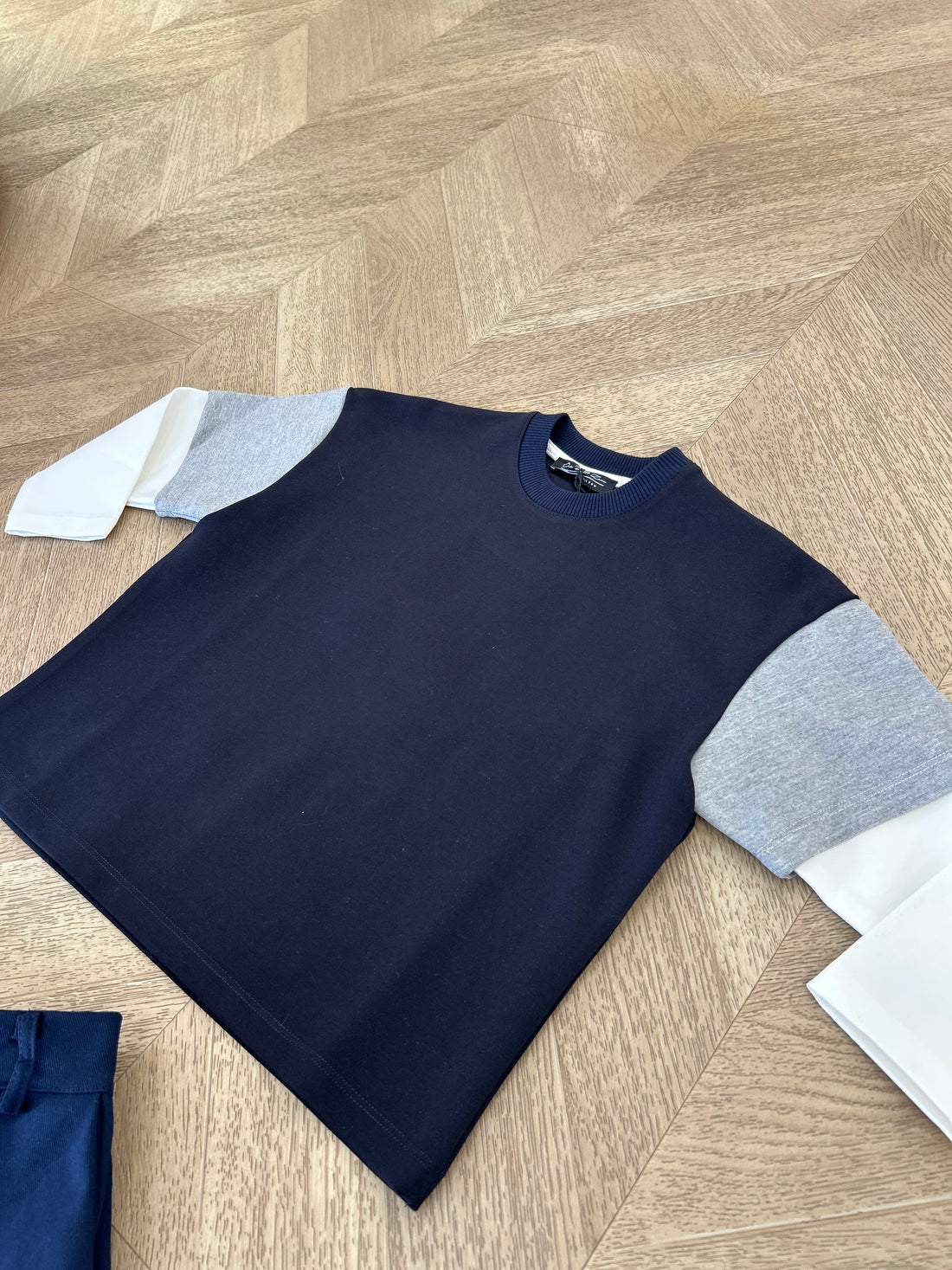 maglia blu bicolore