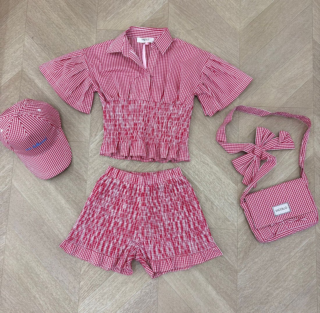 coordinato quadri red