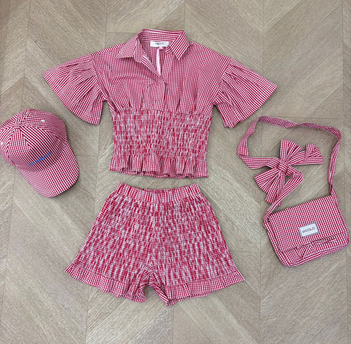coordinato quadri red