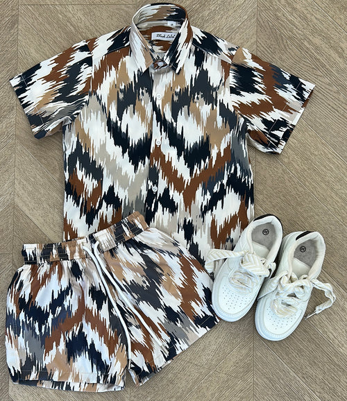 coordinato abstract beige