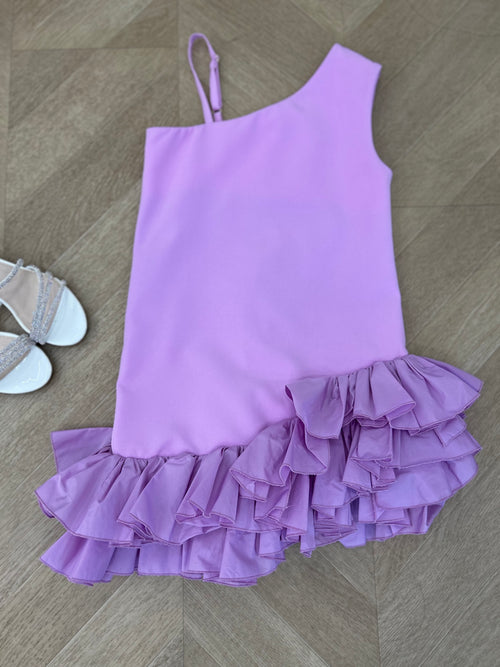 dress rouches glicine