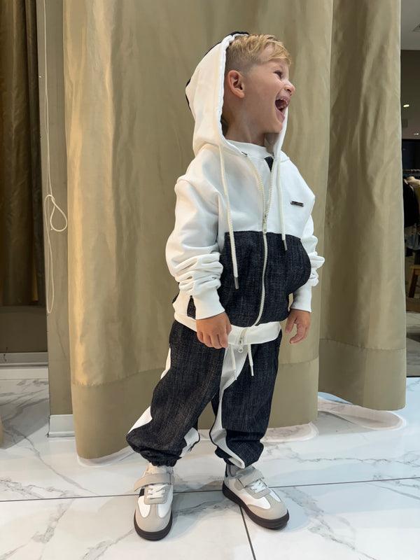 tuta zip jace bianca