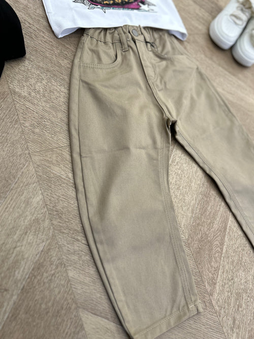 pantalone balloon beige
