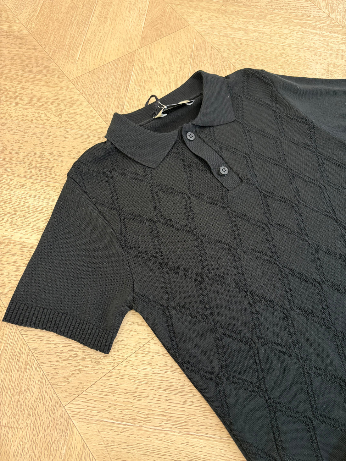 polo rombi nera