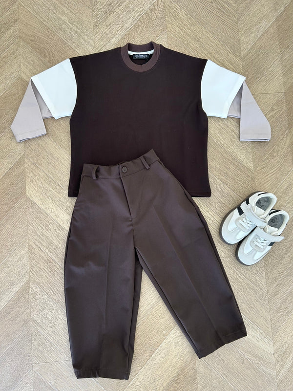 pantalone classico marrone