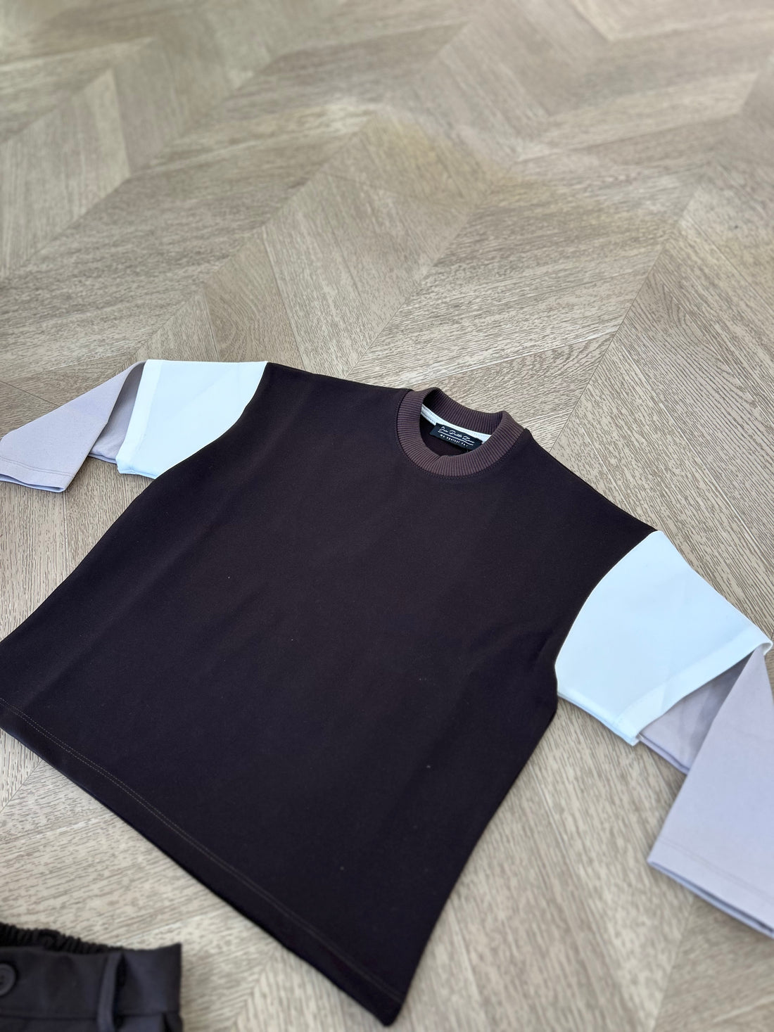 maglia marrone bicolore