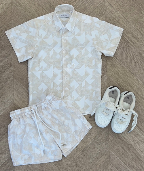 coordinato jacquard beige