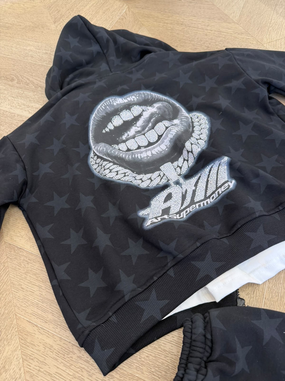 felpa zip art super money