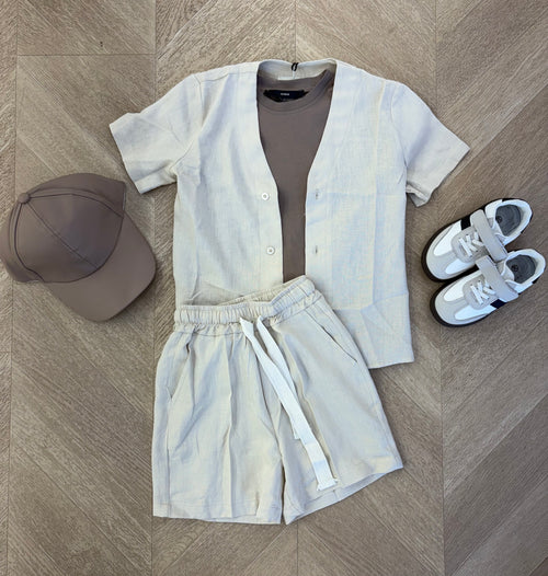 coordinato lino beige