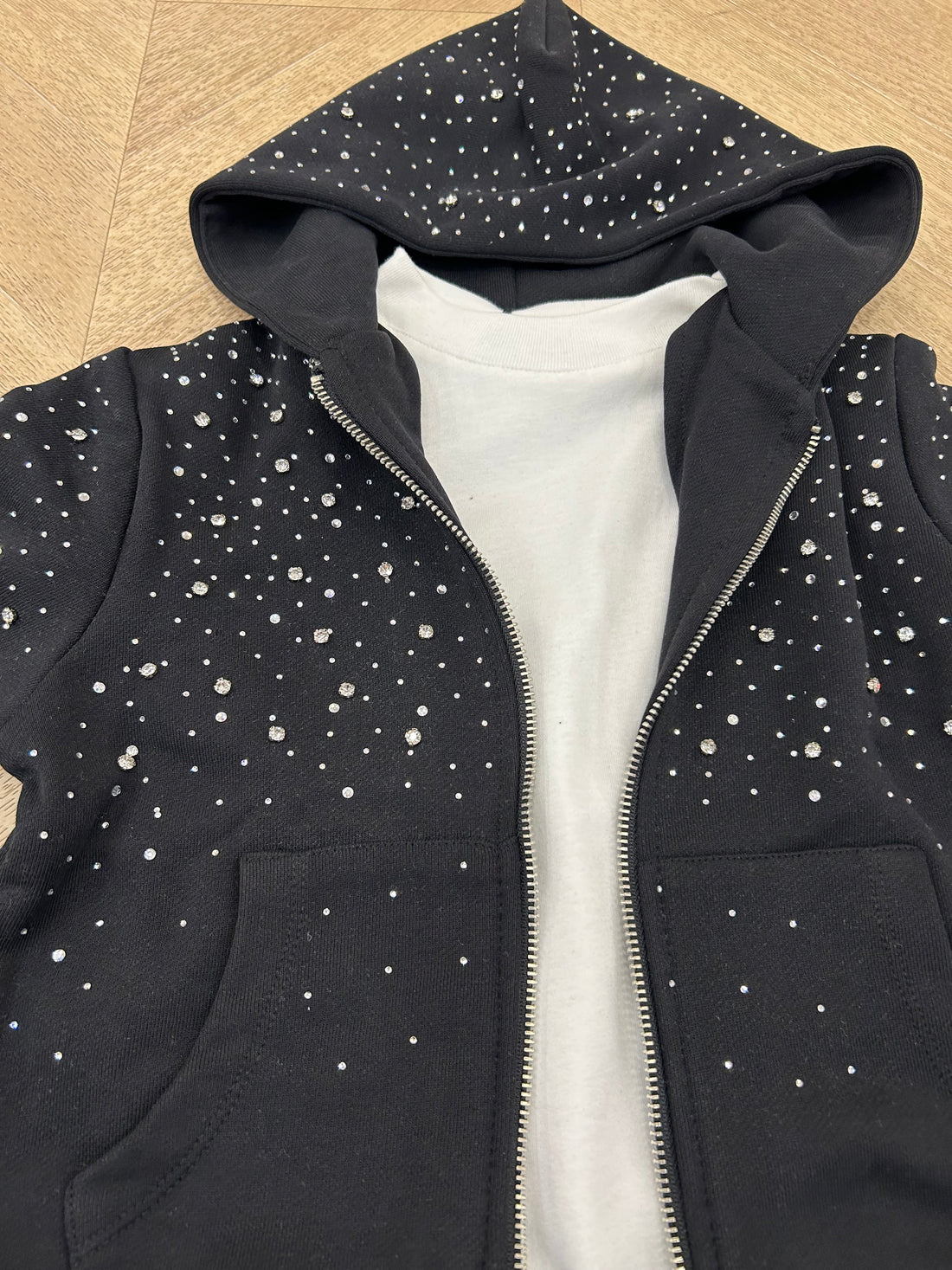 felpa strass nero