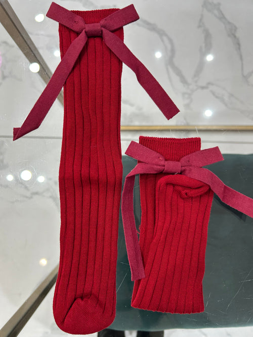 Calzino fiocco rosso