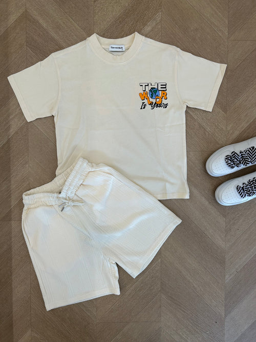 t-shirt the world beige