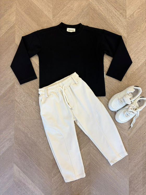 pantalone velluto panna
