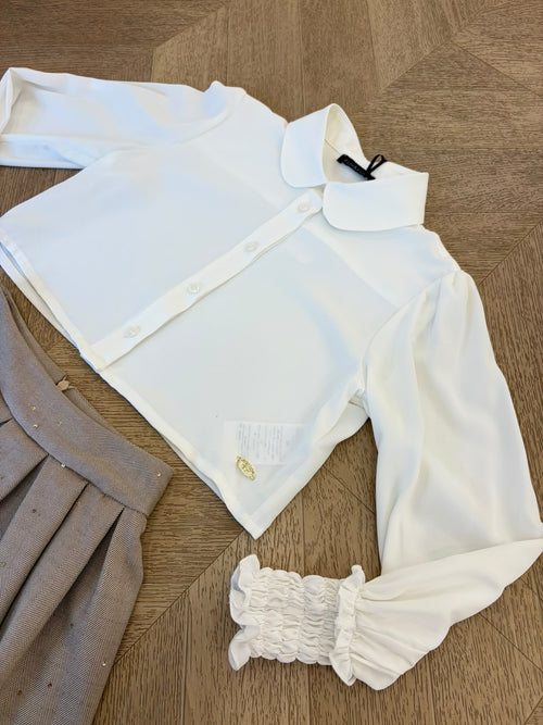 camicia polsino bianca