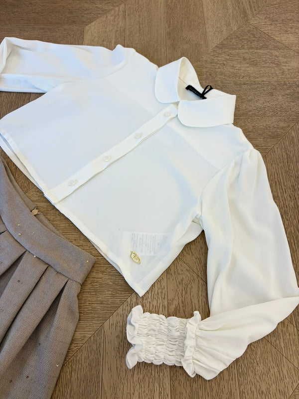 camicia polsino bianca