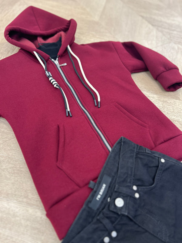 felpa zip laccio