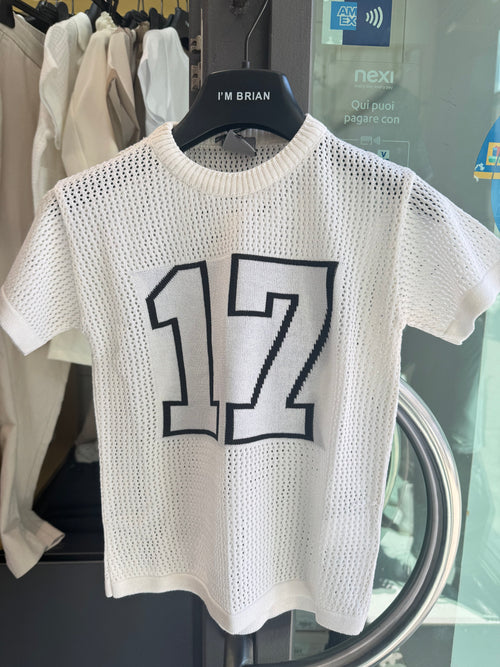 t-shirt numero panna