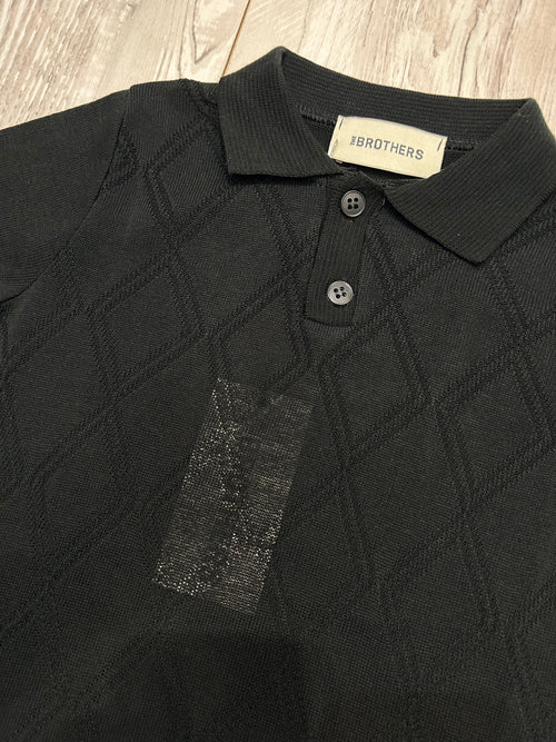 polo rombi nera