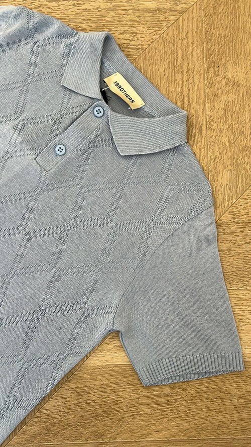 polo rombi celeste