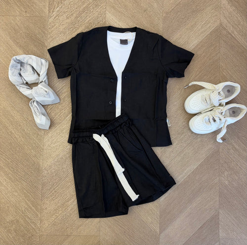 coordinato lino nero