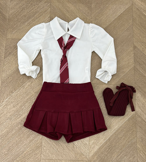 coordinato cravatta bordeaux
