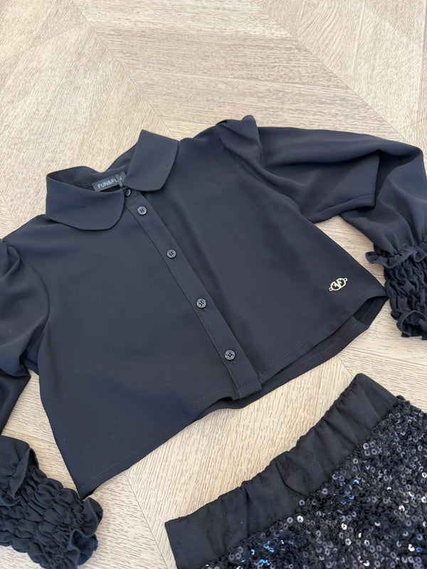 camicia polsino nera
